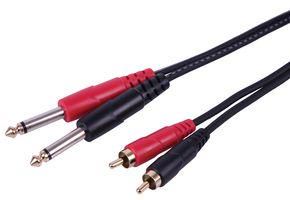 LEAD, 2X RCA - 2X 6.35 MN JACK, 5.0M PLS00764