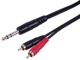 LEAD, 6.35MM ST JACK - 2X RCA, 3.0M PLS00777