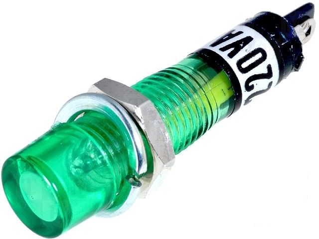 Indicator with neon lamp 230V Ø8.2mm green DRDF220VL 5410329386207