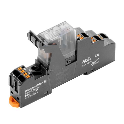 DRIKITP 24VDC 1CO LD, комплект реле, 24 В DC, 1CO, AgSnO, 10 A, PUSH IN, LED, свободно вращающийся диод, Weidmuller 2576220000 4050118585988
