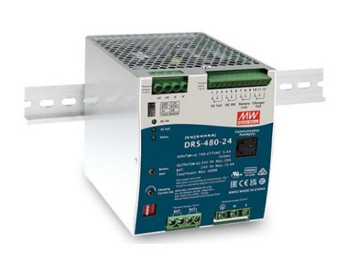 AC/DC suletud ühe väljundiga akulaadijaga MODBus 480W 90-305Vac DRS-480-24