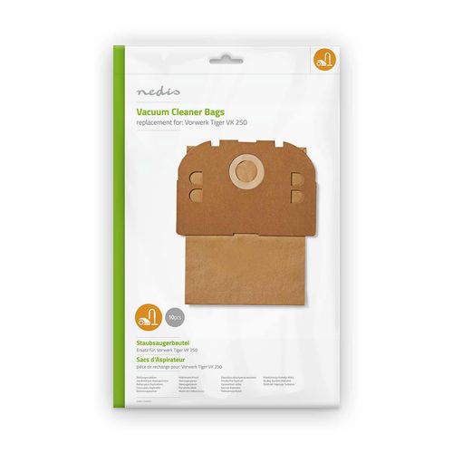 Vacuum Cleaner Bag | 10 pcs | Paper | Most sold for: Vorwerk Tiger VK 250 | Brown DUBG110VOR10 5412810285181