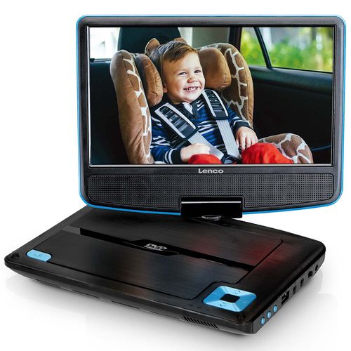 Portable 9" DVD player with USB headphones and mounting bracket Blue / Black DVP-910BU 8711902037873