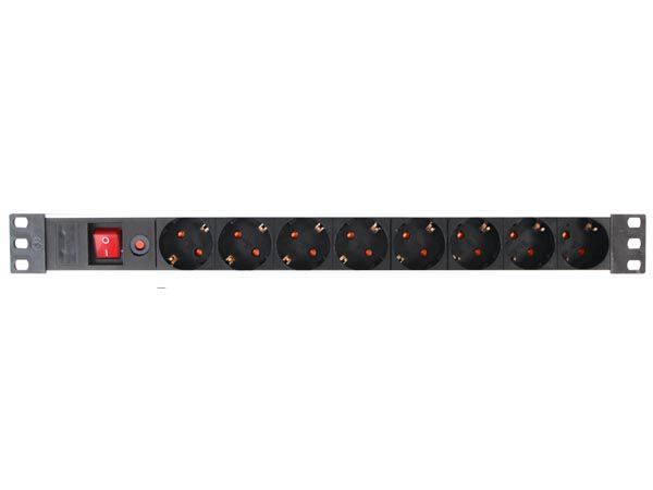 Pikendusjuhe 8 x 220V lülitiga 19'', Räkk, 2.15m, 2300W, H05VV-F 3G1.5 EBP08PDU-G 5410329469344