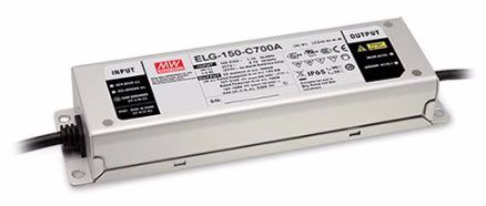 Импульсный блок питания LED для светодиодного освещения 150W DC 700mA 107-214V с регулировкой PFC, MEAN WELL ELG-150-C700B-3Y