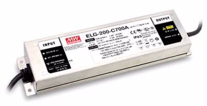 LED Impulsstoiteplokk 200.2W, 142...286VDC, 350...700mA, PFC, IP65, MEAN WELL ELG-200-C700A-3Y 4772081002384