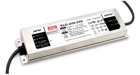LED toiteplokk 240W ühe väljundiga 24V 10 PFC DALI hämardamisega, MEAN WELL ELG-240-24DA-3Y