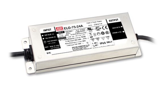 LED Impulsstoiteplokk 75.6W, 24V, 3.15A, PFC, IP65, maandusega, reguleeritav, MEAN WELL ELG-75-24A-3Y