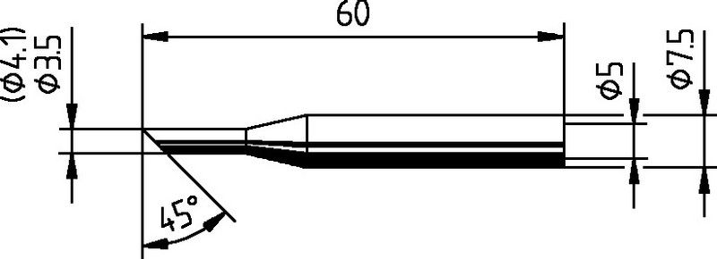 Jooteotsik ERSADUR, 45° 4,1 mm/0,161 tolli, ERSA ER0172LD 4003008052602