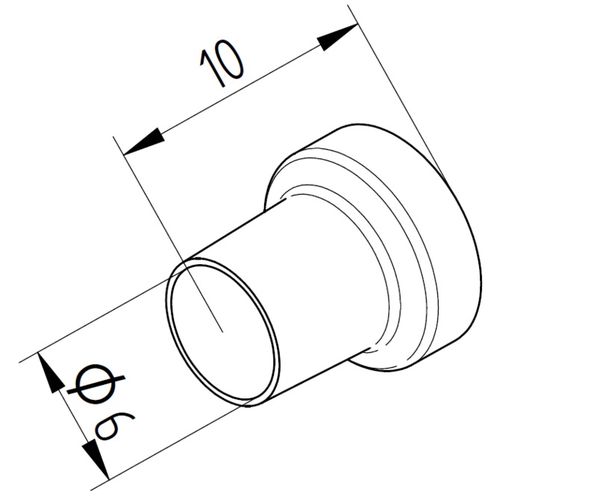 Наконечник для фена ø 6mm, с экранированным кольцом, ERSA ER0472CR 4003008092790