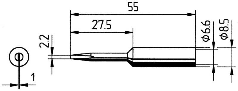 Jooteotsik ERSADUR, ekst. 2,2 mm / 0,087 tolli, ERSA ER0832KDLF 4003008074734