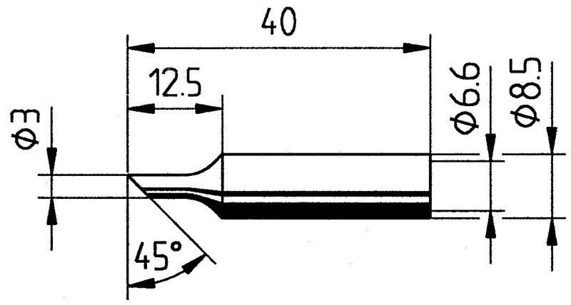 Soldering tip ERSADUR, 3.0mm/0.118in, ERSA ER0832TDLF 4003008075229