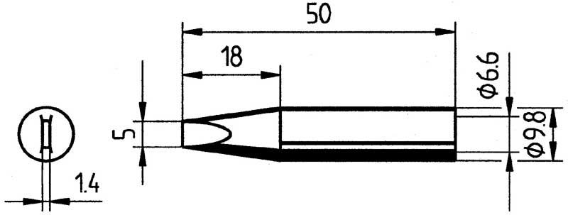 Паяльник ERSADUR, 5,0 мм / 0,197 дюйма, ERSA ER0832VDLF 4003008075236