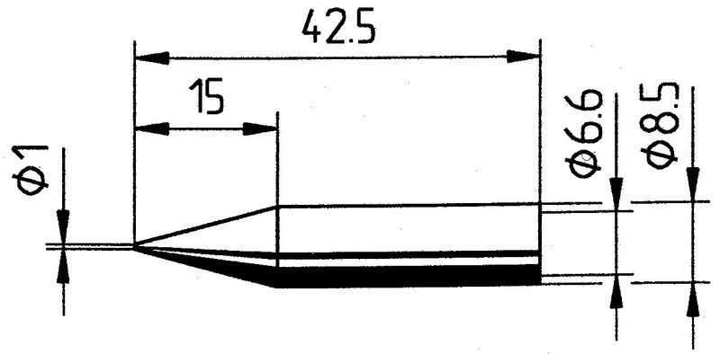 Паяльное жало ERSADUR, 1.0 мм / 0,039 дюйма, ERSA ER0842BDLF 4003008074635