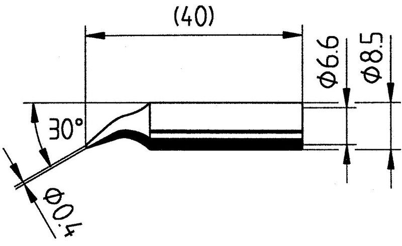 Soldering tip ERSADUR, 2.2mm/0.087in, ERSA ER0842JD 4003008076080