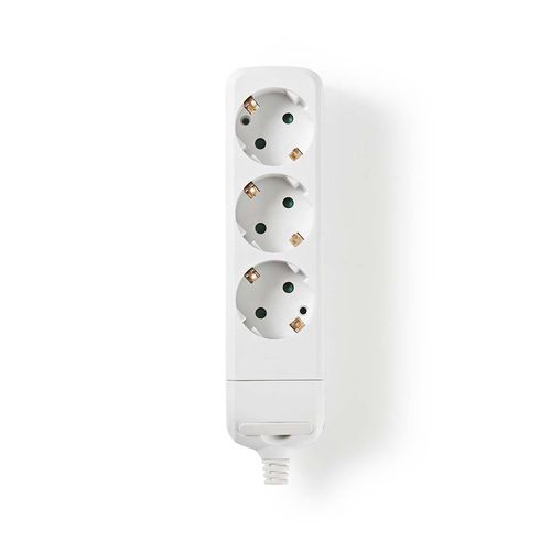 Extension Socket | Type F (CEE 7/7) | 3-Way | 3680 W | 16 A | Kind of grounding: Side Contacts | 230 V AC 50/60 Hz | Socket angle: 45 ° | No Cable Included | White EXSO300F1WT 5412810290536