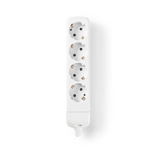 Extension Socket | Type F (CEE 7/7) | 4-Way | 3680 W | 16 A | Kind of grounding: Side Contacts | 230 V AC 50/60 Hz | Socket angle: 45 ° | No Cable Included | White EXSO400F1WT 5412810290765