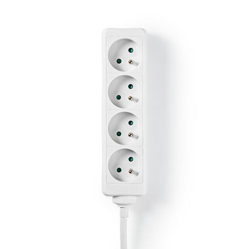 Extension Socket | Type E (CEE 7/6) | 4-Way | 1.50 m | 3680 W | 16 A | Kind of grounding: Pin Earth | 230 V AC 50/60 Hz | Socket angle: 45 ° | H05VV-F 3G1.5mm² | White EXSO415E1WT 5412810323241