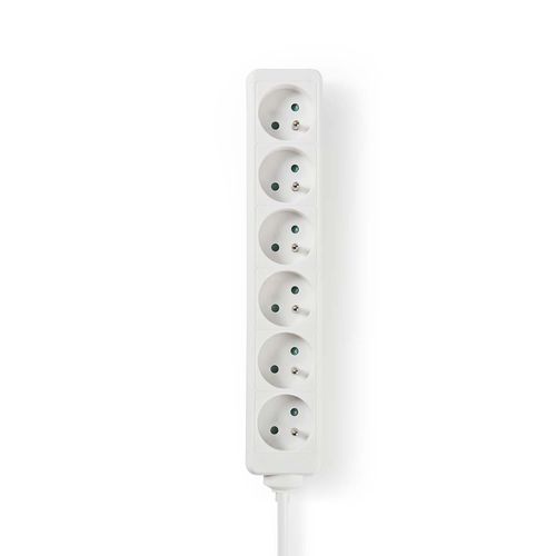 Extension Socket | Type E (CEE 7/6) | 6-Way | 1.50 m | 3680 W | 16 A | Kind of grounding: Pin Earth | 230 V AC 50/60 Hz | Socket angle: 45 ° | H05VV-F 3G1.5mm² | White EXSO615E1WT 5412810290840