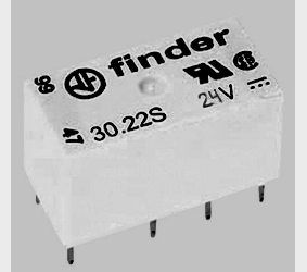 Реле 24VDC 2880R 2xU 1.25A Finder F3022-24 RoHS RE-F3022-24