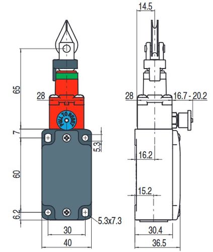 Trossi turvalüliti koos lähtestusega hädaseiskamiseks FD 1878, Pizzato FD-1878 8018851095689