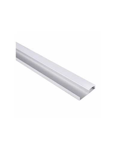Aluminum profile with white cover for LED strip, anodized, plinth, FLOORLINE, 2m FLOORLINE-OP-2M-S 5900652148608