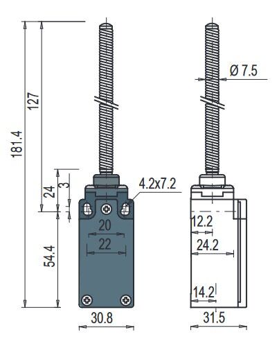 Keerdvedruga asendilüliti FM 525-M2K23, Pizzato FM-525-M2K23