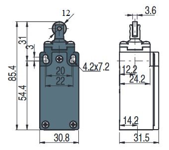 Asendi lüliti FM 5A4-M2K23R12, Pizzato FM-5A4-M2K23R12