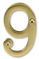 NUMERAL, 3", BRASS, NO '9' D01259