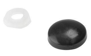 PLASTIC DOMED COVER CAPS BLACK PK25 25PDT2