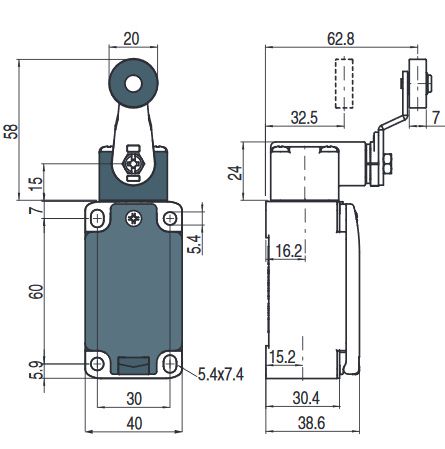 Rullkangiga asendilüliti FP 557, Pizzato FP-557 8018851030192