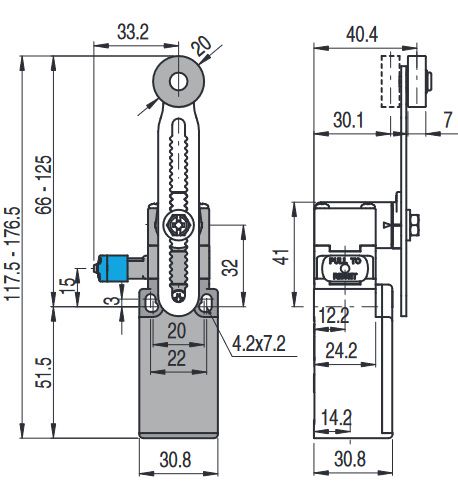 Position switch with adjustable roller lever and reset device FR 656-W3, Pizzato FR-656-W3 8018851125577