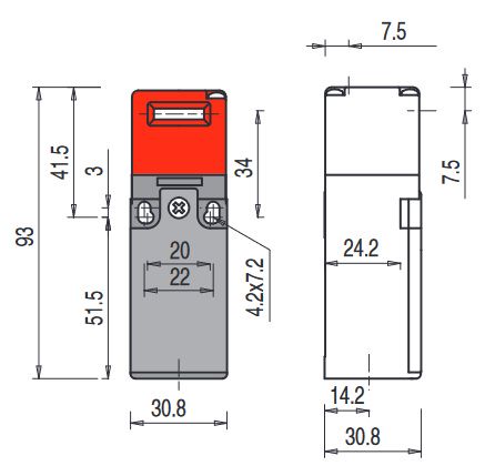 Turvalüliti eraldi võtmeajamiga FR 693-D1, Pizzato FR-693-D1 8018851085819