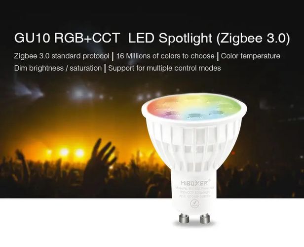 LED-pirnGU10 RGB+CCT, su ZigBee, Mi Boxer / Mi Light FUT103Z