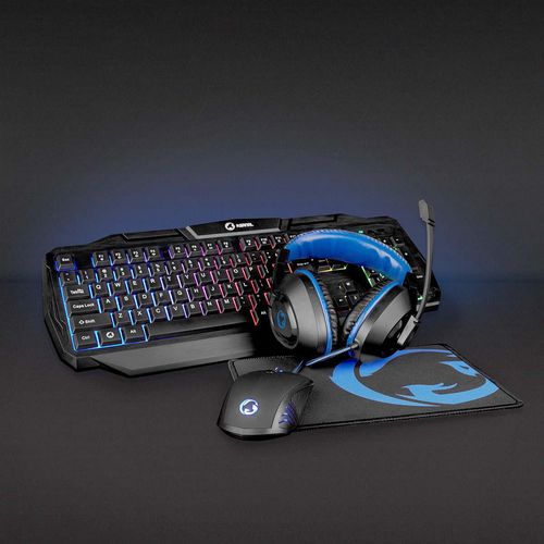 Gaming Combo Kit | 4-in-1 | Keyboard, Headset, Mouse and Mouse Pad | Black / Blue | QWERTY | IT Layout GCK41100BKIT 5412810333721