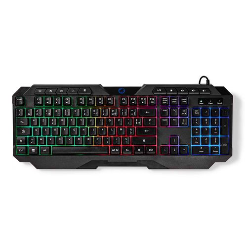 Wired Gaming Keyboard | USB Type-A | Membrane Keys | LED | AZERTY | FR Layout | USB Powered | Power cable length: 1.30 m | Multimedia GKBD110BKFR 5412810413034