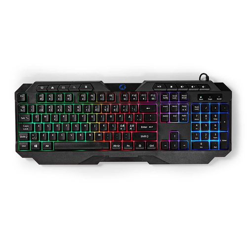 Wired Gaming Keyboard | USB Type-A | Membrane Keys | LED | QWERTY | ND Layout | USB Powered | Power cable length: 1.30 m | Multimedia GKBD110BKND 5412810413065