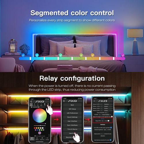Цифровой контроллер светодиодной ленты, 5-24Vdc, 15A, 800pix, с микрофоном, WLED ESP32 Wi-Fi GL-C-015WL-M 6978699220006