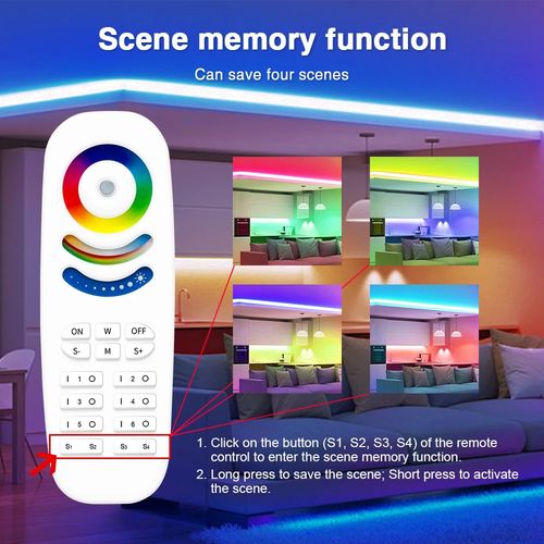 Пульт дистанционного управления для контроллеров GLEDOPTO RF, 8 зон, RGB + CCT / DIM GL-RC-009S 6978699220150