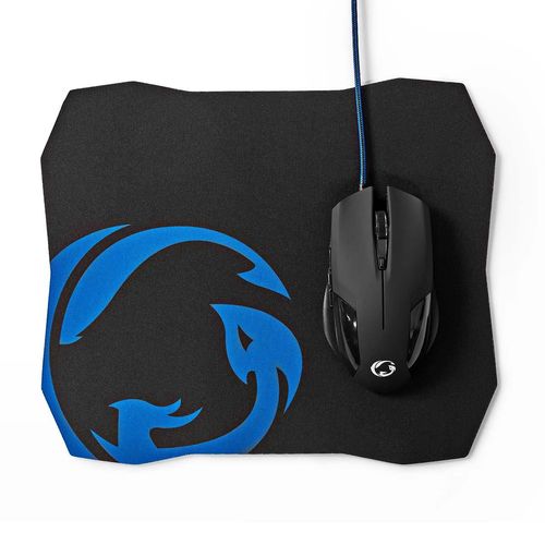 Gaming Mouse & Mouse Pad Set | Wired | 1200 / 2400 / 4800 / 7200 dpi | Adjustable DPI | Number of buttons: 6 | Right-Handed | 1.50 m | Without Lighting GMMP110BK 5412810412433