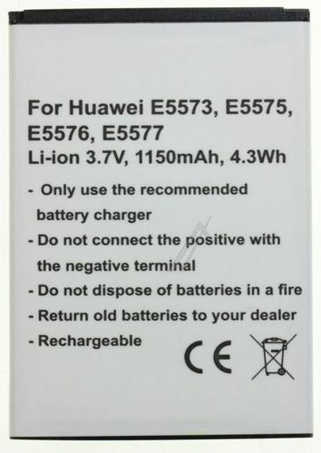 Aku 3,7 V 1150 MAH LI-PO HUAWEI E5573 E5575 E5576 E5577 jaoks H860247