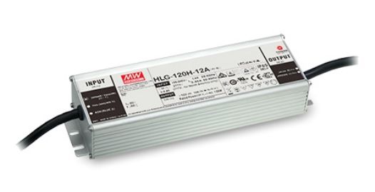 LED toiteplokk ühe väljundiga, 120W, 12VDC, 10A, 90...305VAC, CC+CV, PFC, IP67, dimmerdatav, MEAN WELL HLG-120H-12B