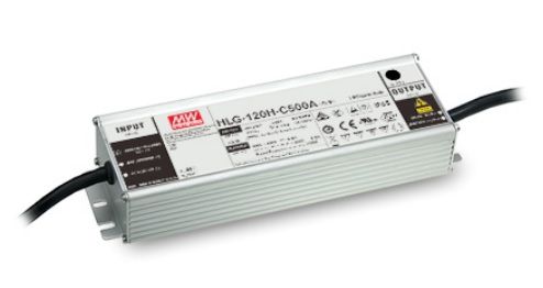 120W ühe väljundiga konstantse voolu LED toiteallikas 1050mA 74-148V, koos PFC-ga, reguleeritud, MEAN WELL HLG-120H-C1050A