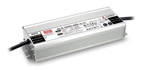 High efficiency LED power supply 48V 6.7A, PFC, IP67, MEAN WELL HLG-320H-48