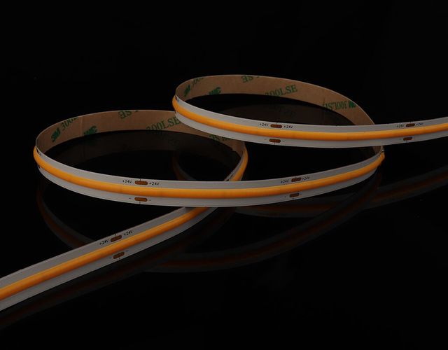 LED strip 24Vdc, 14W/m, COB 528LED/m, 1350lm, warm white 4000K, IP20, 180°, LEMLUX HM-COB528-NW24V