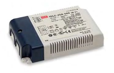 LED Impulsstoiteplokk 45.15W, 26 VDC ... 43 VDC, 1.05A, IP20, PFC, DALI, MEAN WELL IDLC-45-1050DA