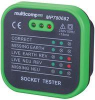 MAINS SOCKET TESTER, UK PLUG, 230V, 64G MP780682