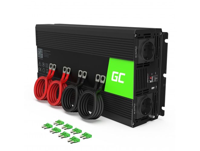 Инвертор 12V/230V 3000W(6000W) чистая синусоидальная волна, GREEN CELL INV15 5903317224945