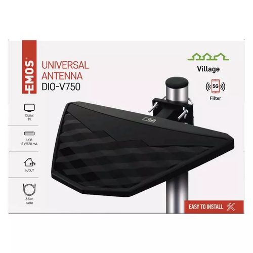 Universaalne antenn VILLAGE DIO-V750, DVB-T2, LTE/4G/5G Filter J0801 8592920119518