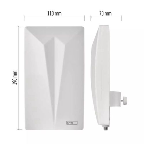 Universal outdoor/indoor DVB-T antenna with amplifier CAMP-V400 0–80 km EMOS J0802 8592920118894